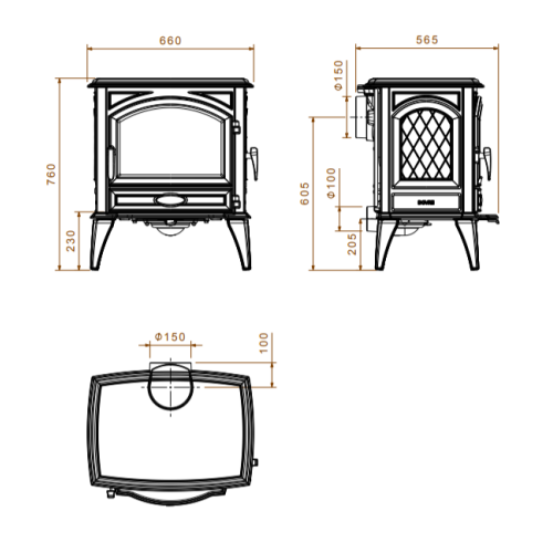 Печь каминная Dovre 640 WD