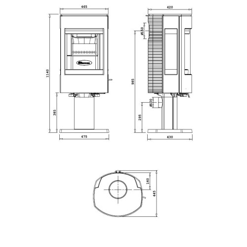 Печь каминная Dovre Astro 3 CB/P