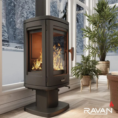 Чавунна піч камін Ravan Elis 10 кВт на дровах