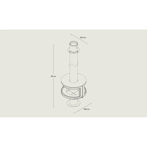 Дизайнерський камін Rocal Ronde Central with Stand and Ceiling Crest