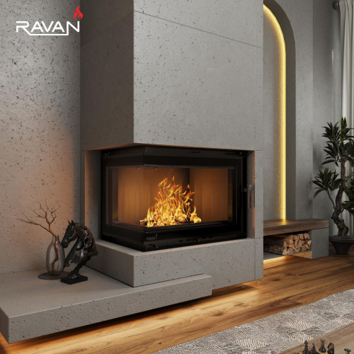 Чавунна камінна топка Ravan IMPERIAL 700 L на дровах 16 кВт