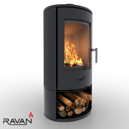 Чавунна піч камін Ravan Auron box 12 кВт на дровах