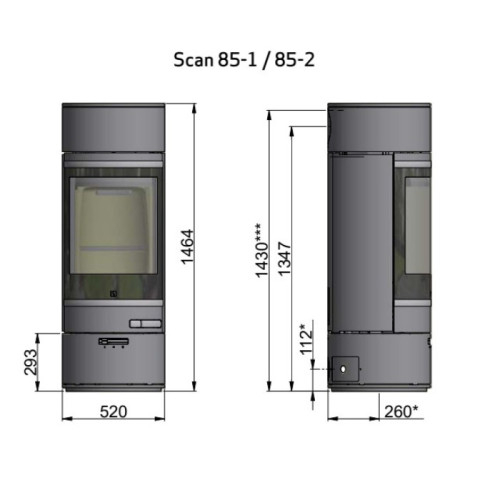 Піч камін Scan 85 - 1