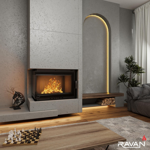 Чавунна камінна топка Ravan IMPERIAL 700 L на дровах 16 кВт