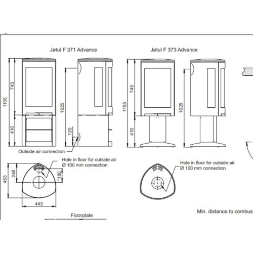 Печь камин Jotul F 373 V2 Advance WHE
