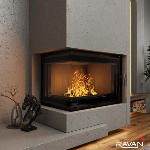 Чавунна камінна топка Ravan IMPERIAL 700 L на дровах 16 кВт