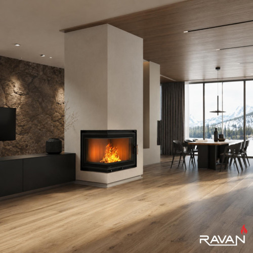 Чавунна камінна топка Ravan IMPERIAL 600 L на дровах 8 кВт