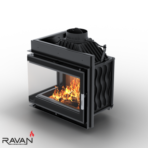 Чавунна камінна топка Ravan IMPERIAL 600 L на дровах 8 кВт