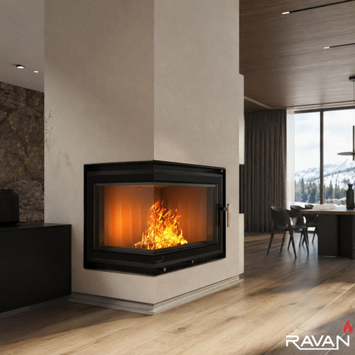 Чавунна камінна топка Ravan IMPERIAL 600 L на дровах 8 кВт
