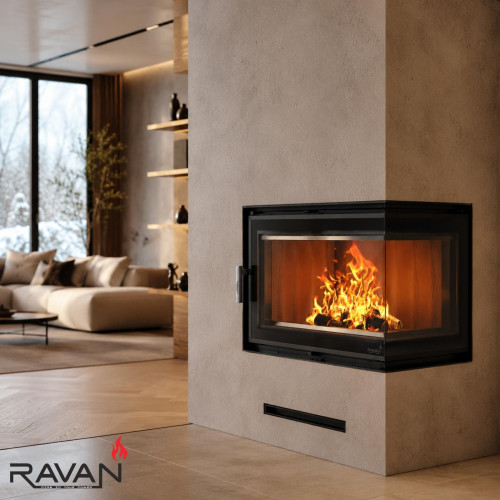 Чавунна камінна топка Ravan IMPERIAL 600 R на дровах 8 кВт