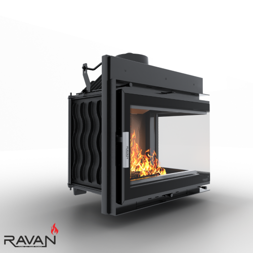 Чавунна камінна топка Ravan IMPERIAL 600 R на дровах 8 кВт