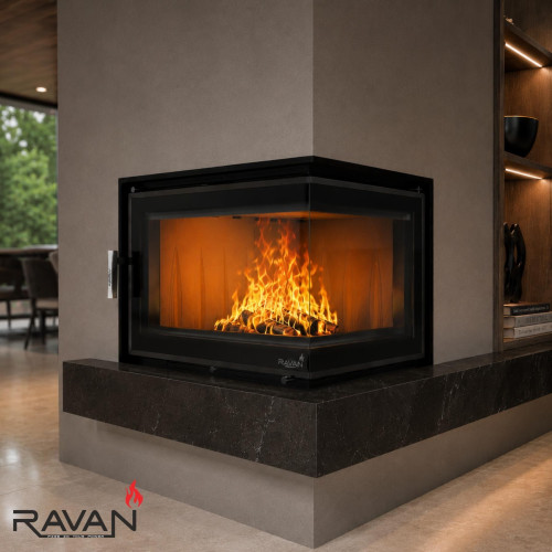 Чавунна камінна топка Ravan IMPERIAL 700 R на дровах 16 кВт