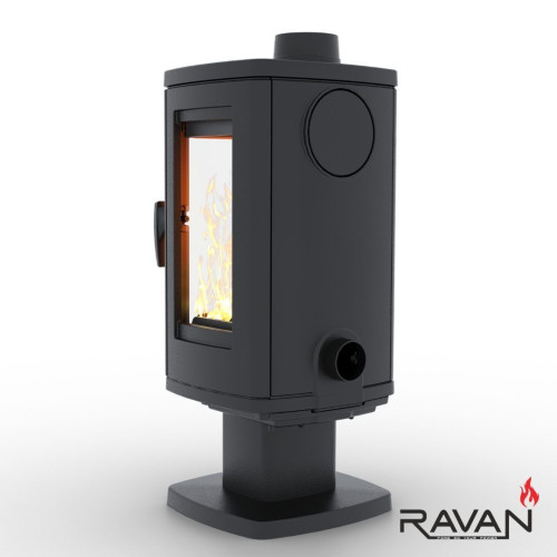 Чугунная печь камин Ravan Elis 10 кВт на дровах