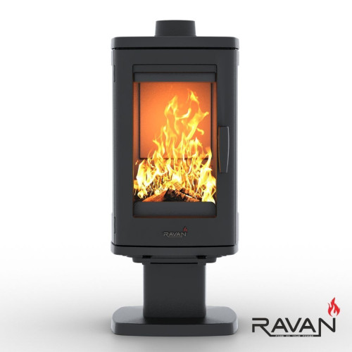 Чугунная печь камин Ravan Elis 10 кВт на дровах