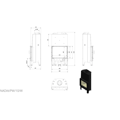 Камінна топка Kratki NADIA PW 10 (12,0 кВт)