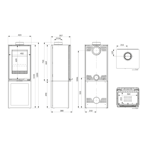 Піч камін KAWMET VENUS S16 L-Box Decor ECO