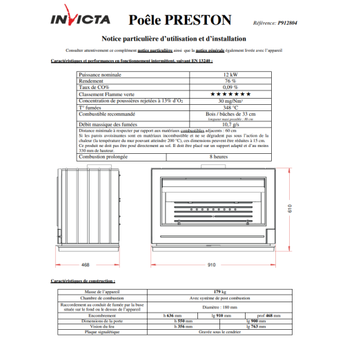 Піч камінна Invicta Preston antracyt: стиль і ефективність