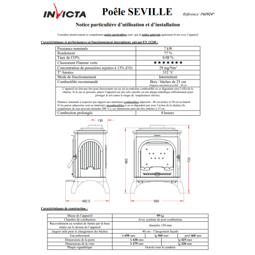Піч камінна Invicta Seville 2 antracyt: зручність і стиль у вашому домі
