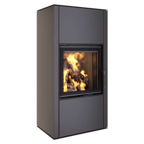 Эффективная и стильная печь камин SAVEN Vatra XL 50x50 Black ECO